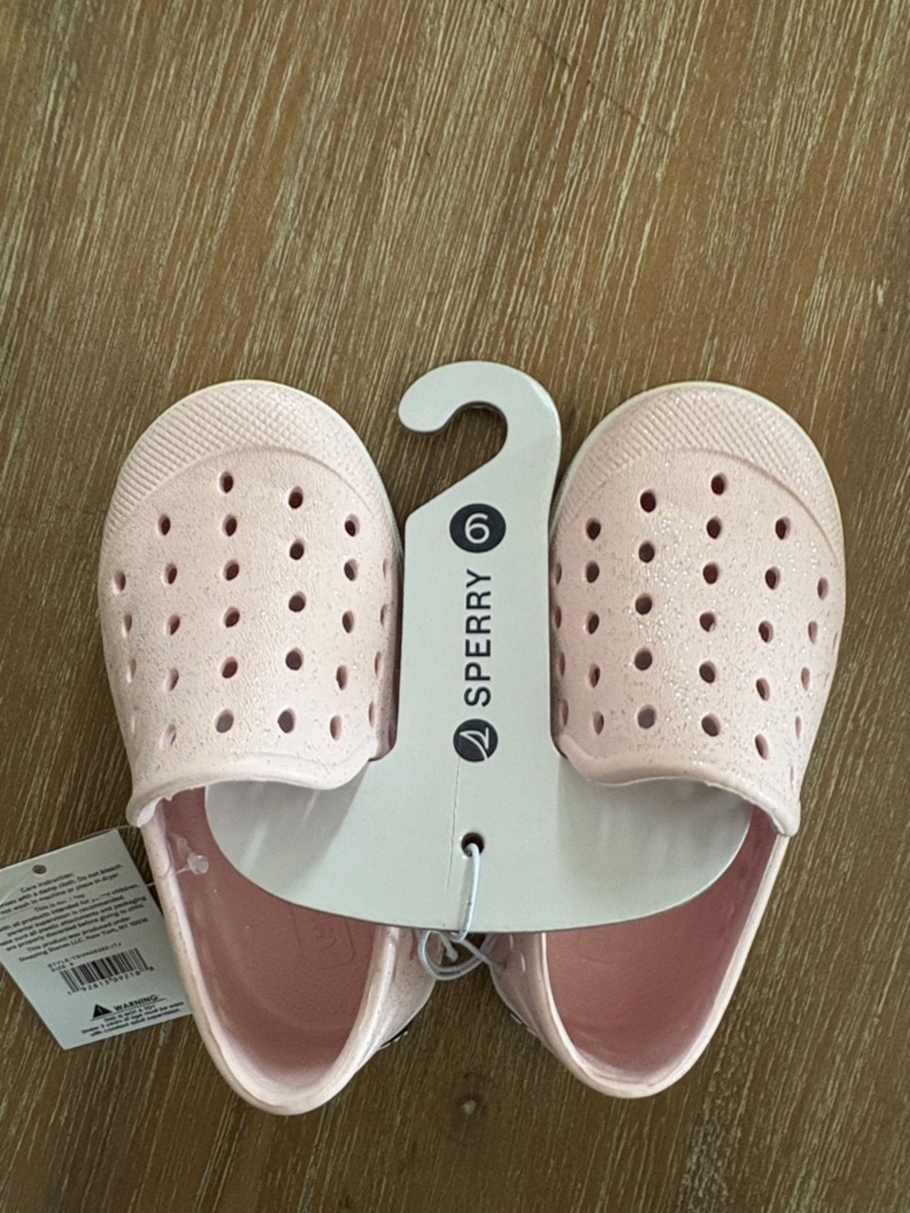 New With Tags Sperry Light Pink Slip-On Perforated Water Shoes Toddler Size 6